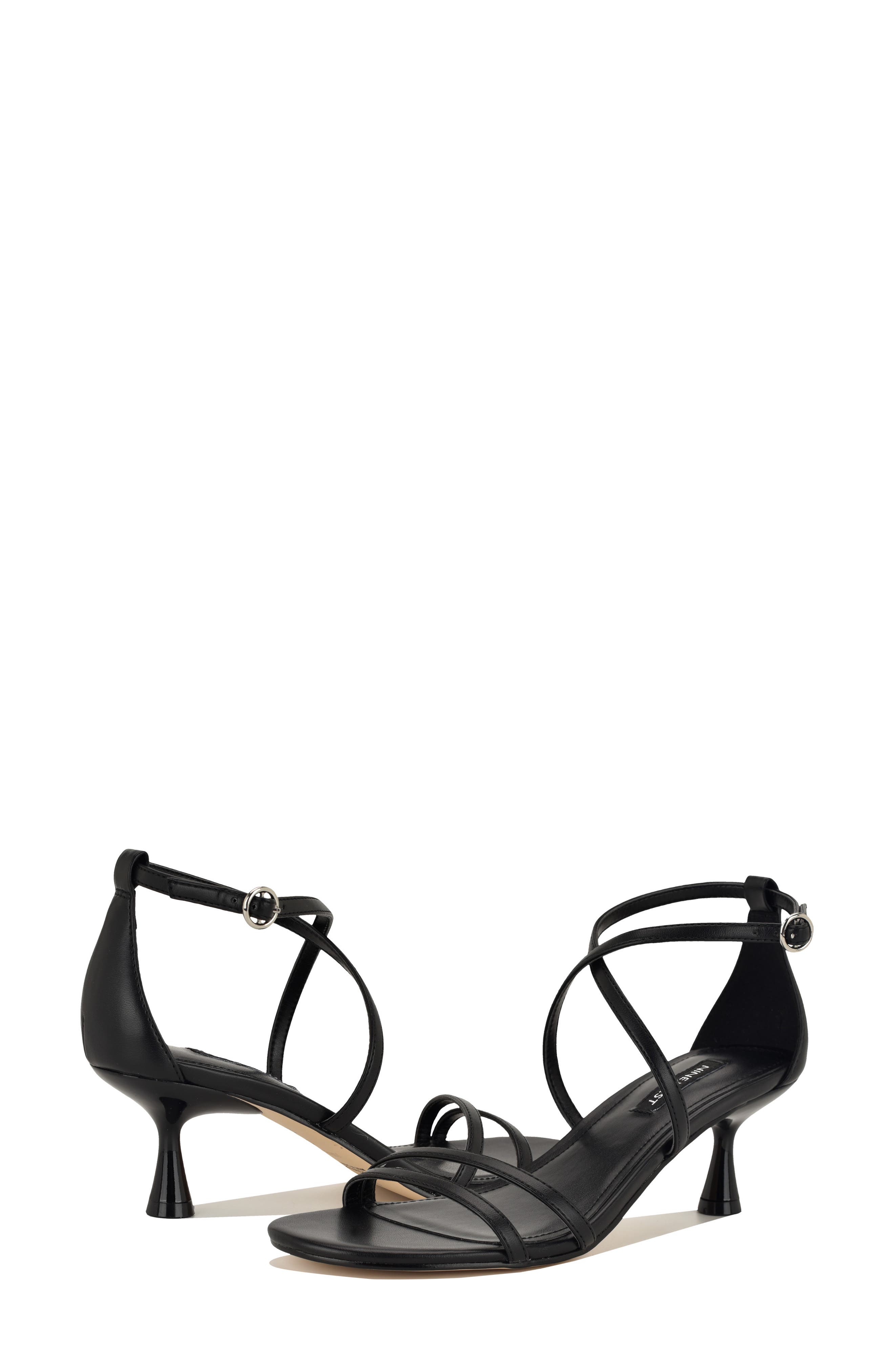 Nine West Jettie Ankle Strap Sandal, Alternate, color, Black