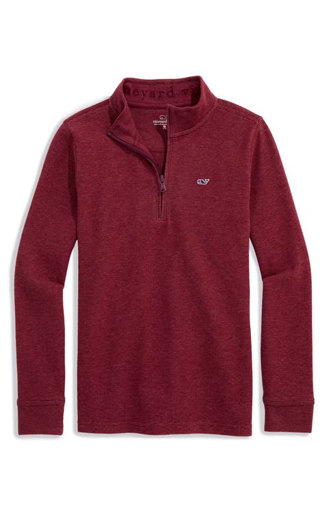 Kids' Saltwater Stripe Quarter Zip Sweatshirt (Big Kid)