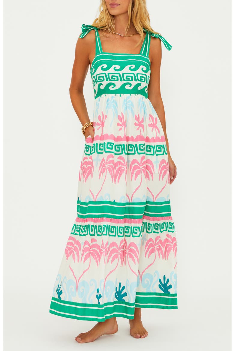 Cami Print Cover-Up Maxi Sundress, Main, color, TROPICAL P