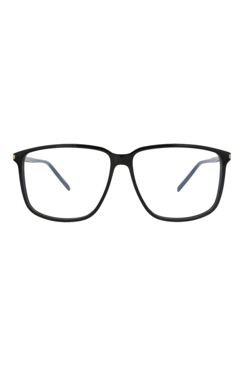 59mm Square Optical Glasses, Main, color, BLACK BLACK TRANSPARENT