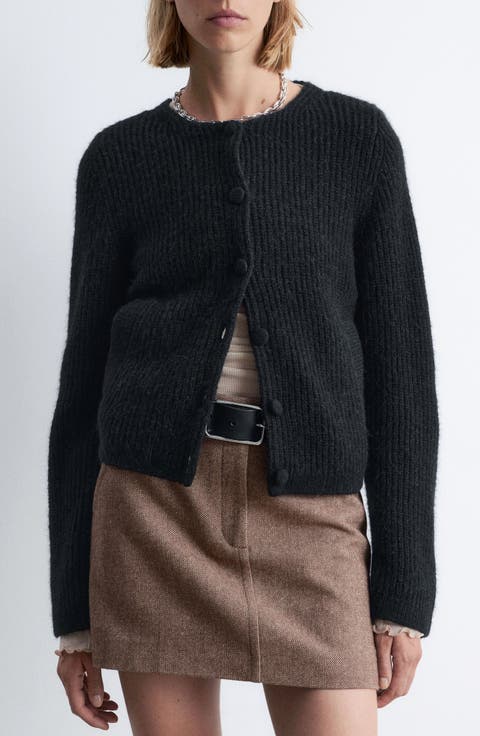 Wool & Alpaca Blend Rib Cardigan