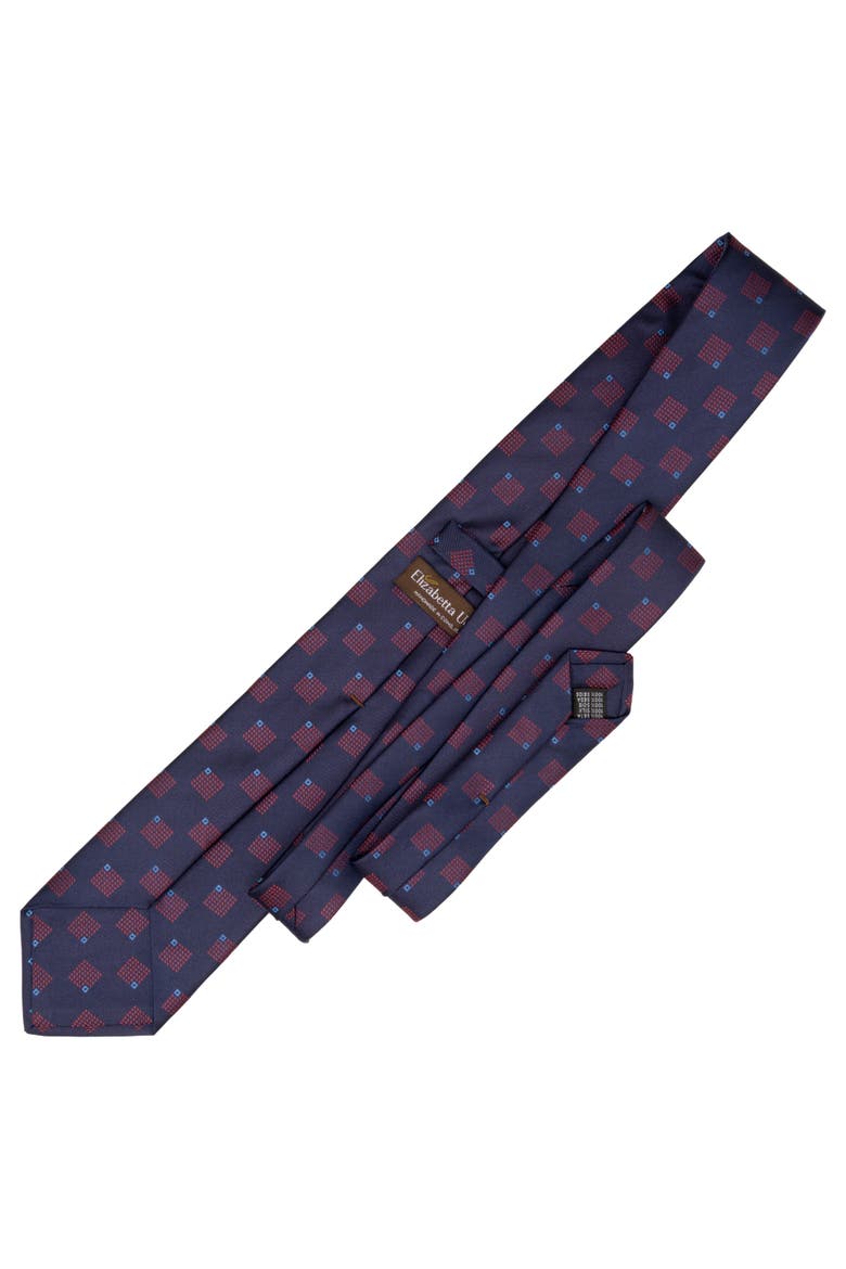 Siena - Extra Long Silk Jacquard Tie for Men, Alternate, color, Navy