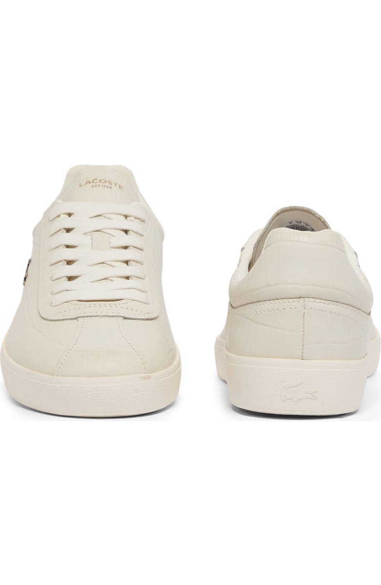 Lacoste Baseshot Croc Debossed Low Top Sneaker, Alternate, color, Off White/ Off White