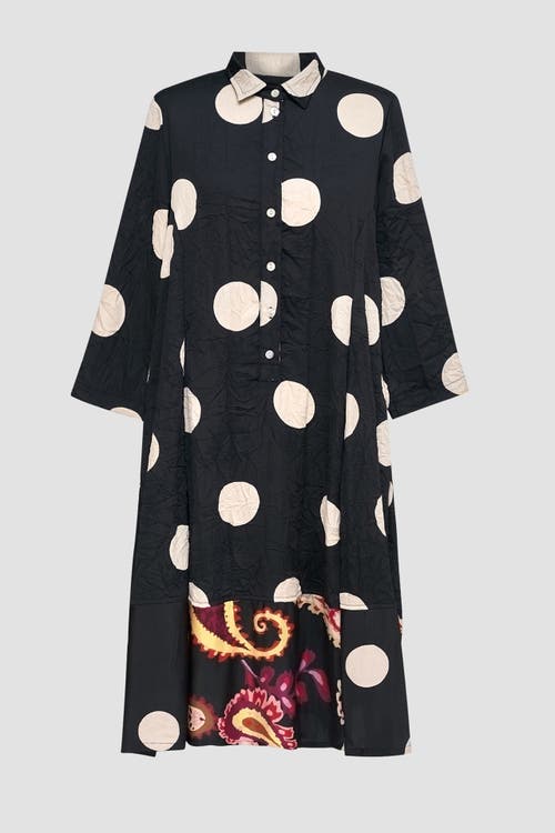 ALEMBIKA ALEMBIKA POLKA DOTS MIXED PRINT SHIRT DRESS
