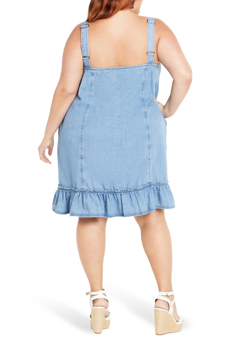 Island Denim Button Front Dress, Alternate, color, LIGHT DENIM