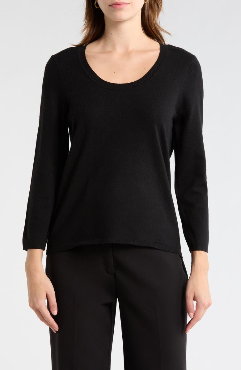 ELIE ELIE TAHARI Crewneck Sweater, Main, color, Black