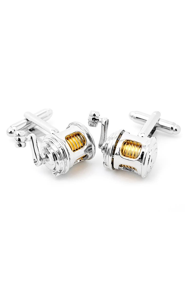 Cufflinks, Inc. Fishing Reel Cuff Links, Alternate, color, Silver