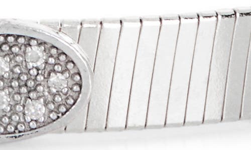 Meshmerise Oval Diamond Ribbed Chain Bracelet In White Gold