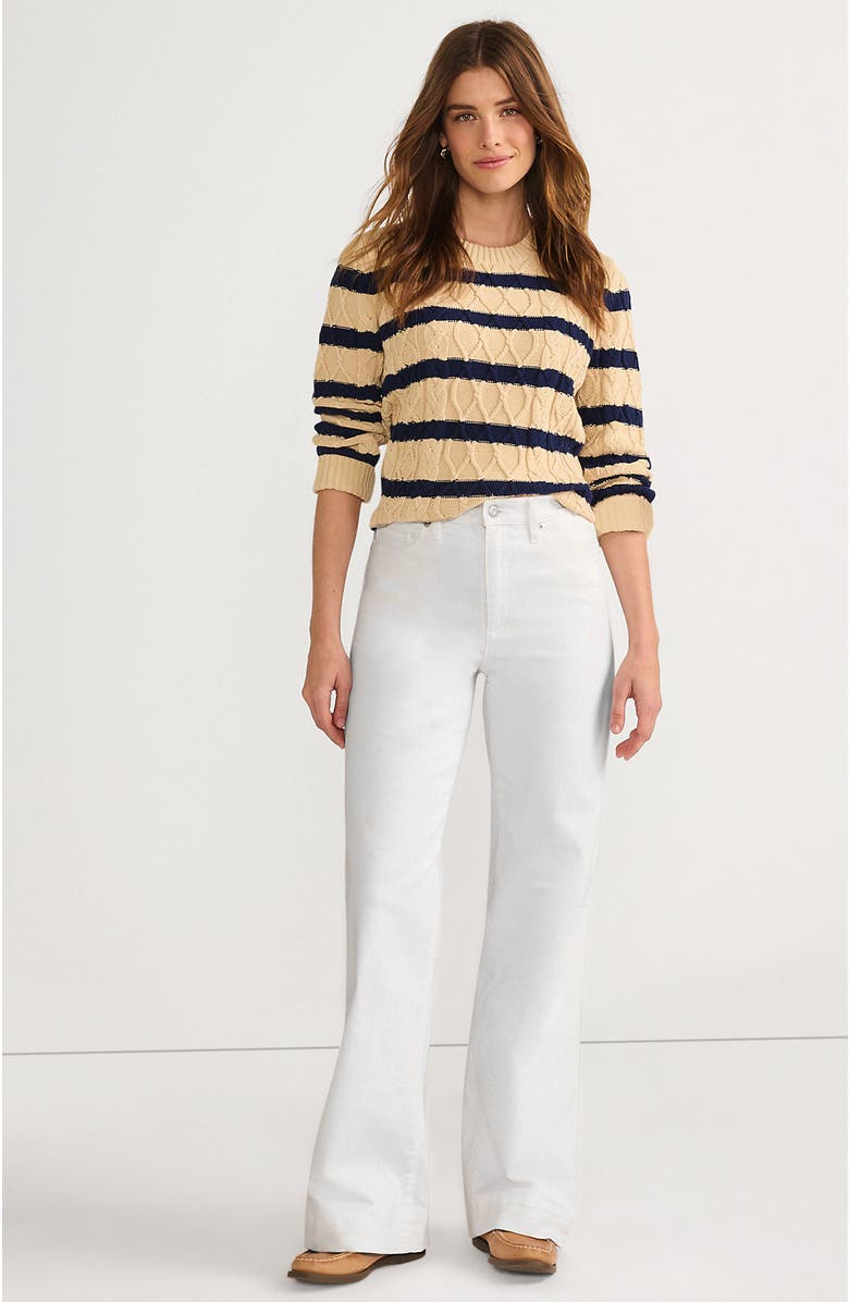 Lands' End High Rise Wide Leg Denim Jeans, Main, color, White