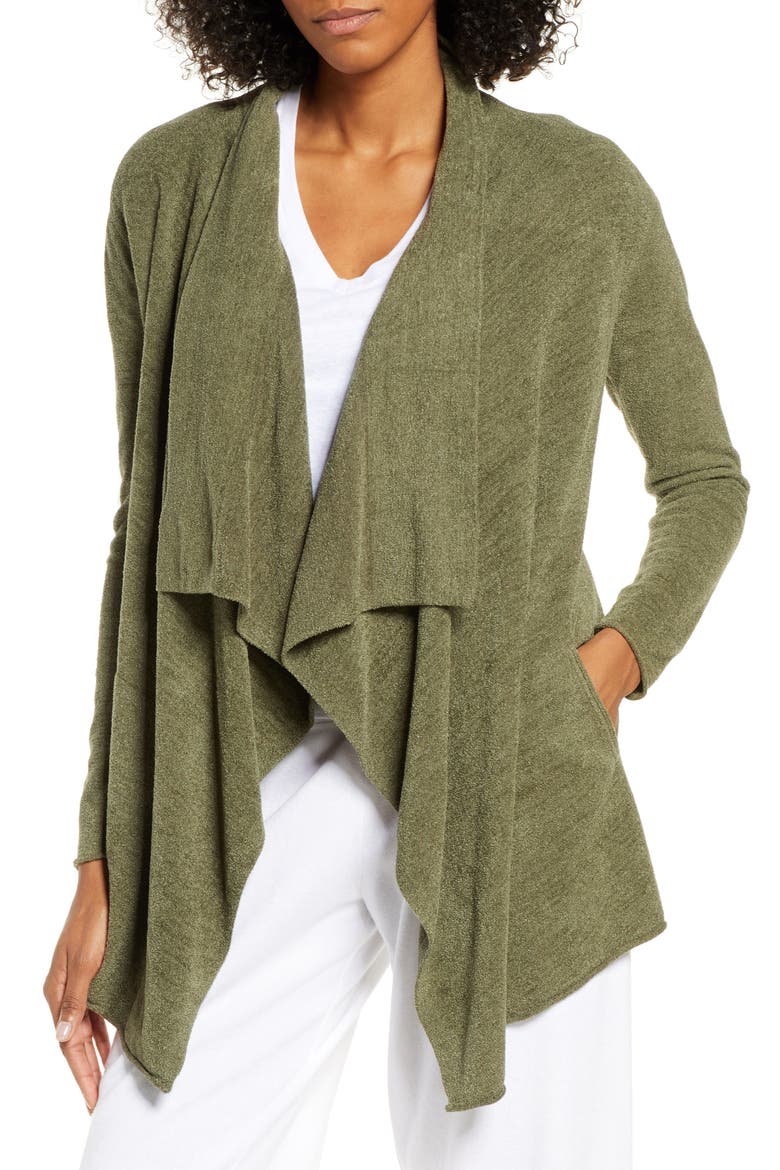CozyChic™ Ultra Lite High/Low Cardigan, Main, color, OLIVE