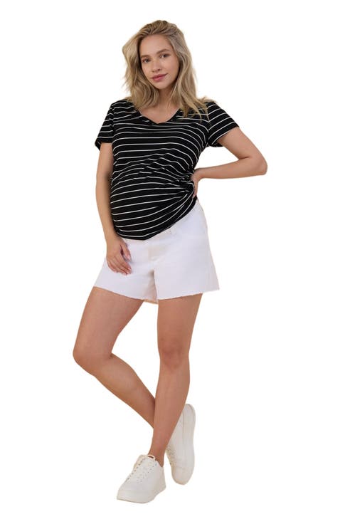 Under the Belly  Cut Off Denim Maternity Short