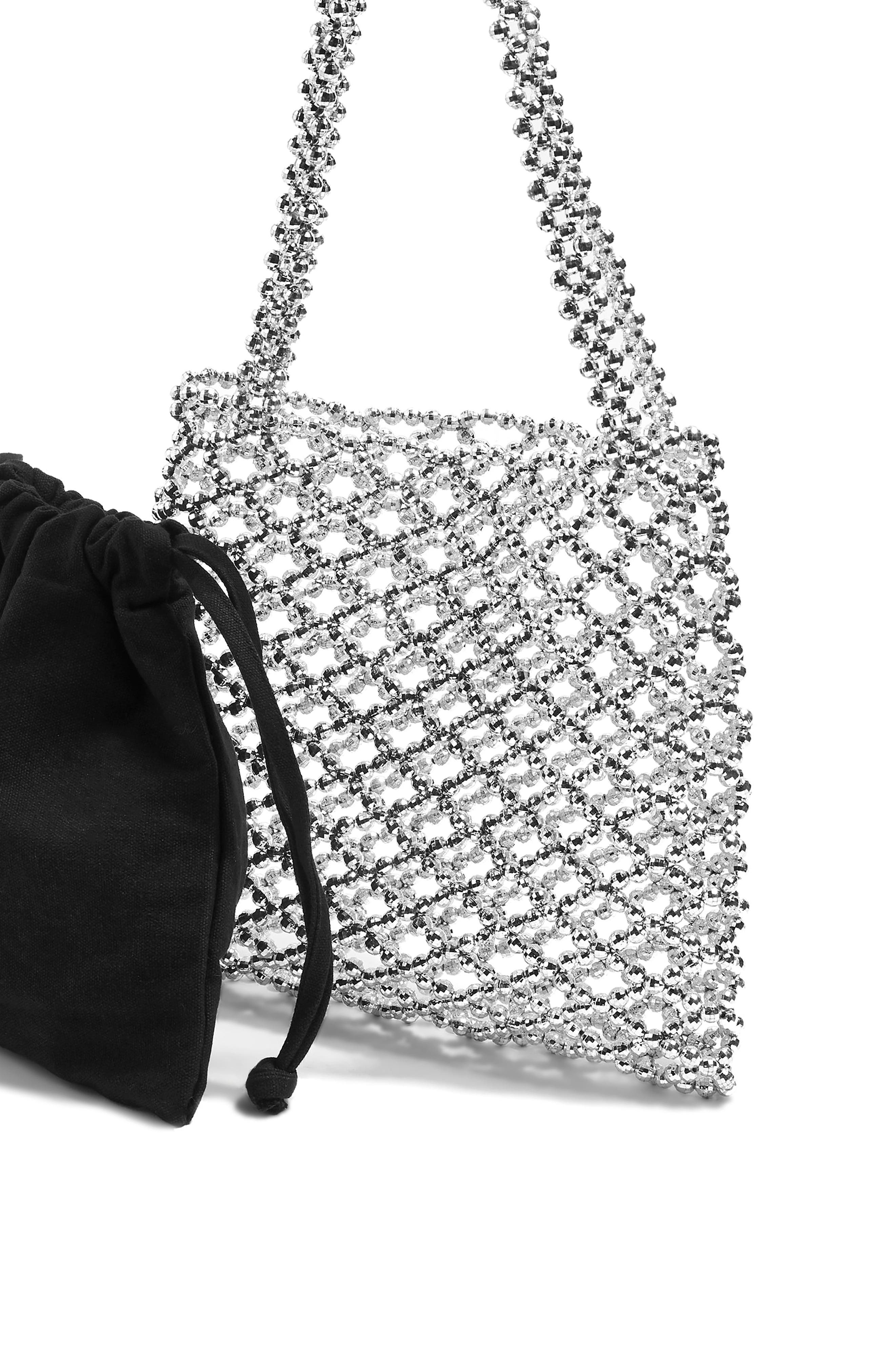 Cindy Net Tote Bag, Alternate, color, SILVER