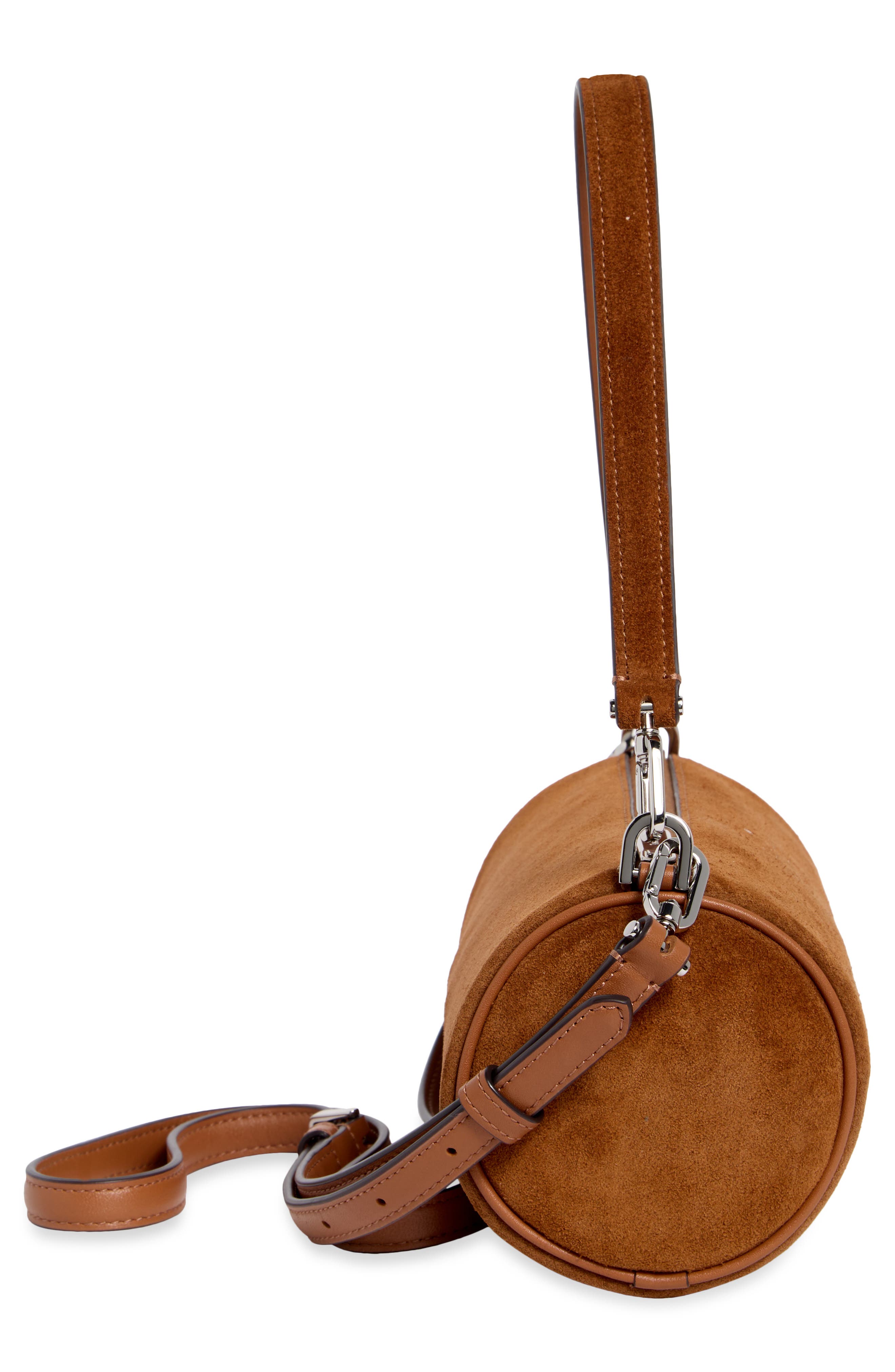 Mini Convertible Suede Crossbody Bag, Alternate, color, WARM GINGERBREAD
