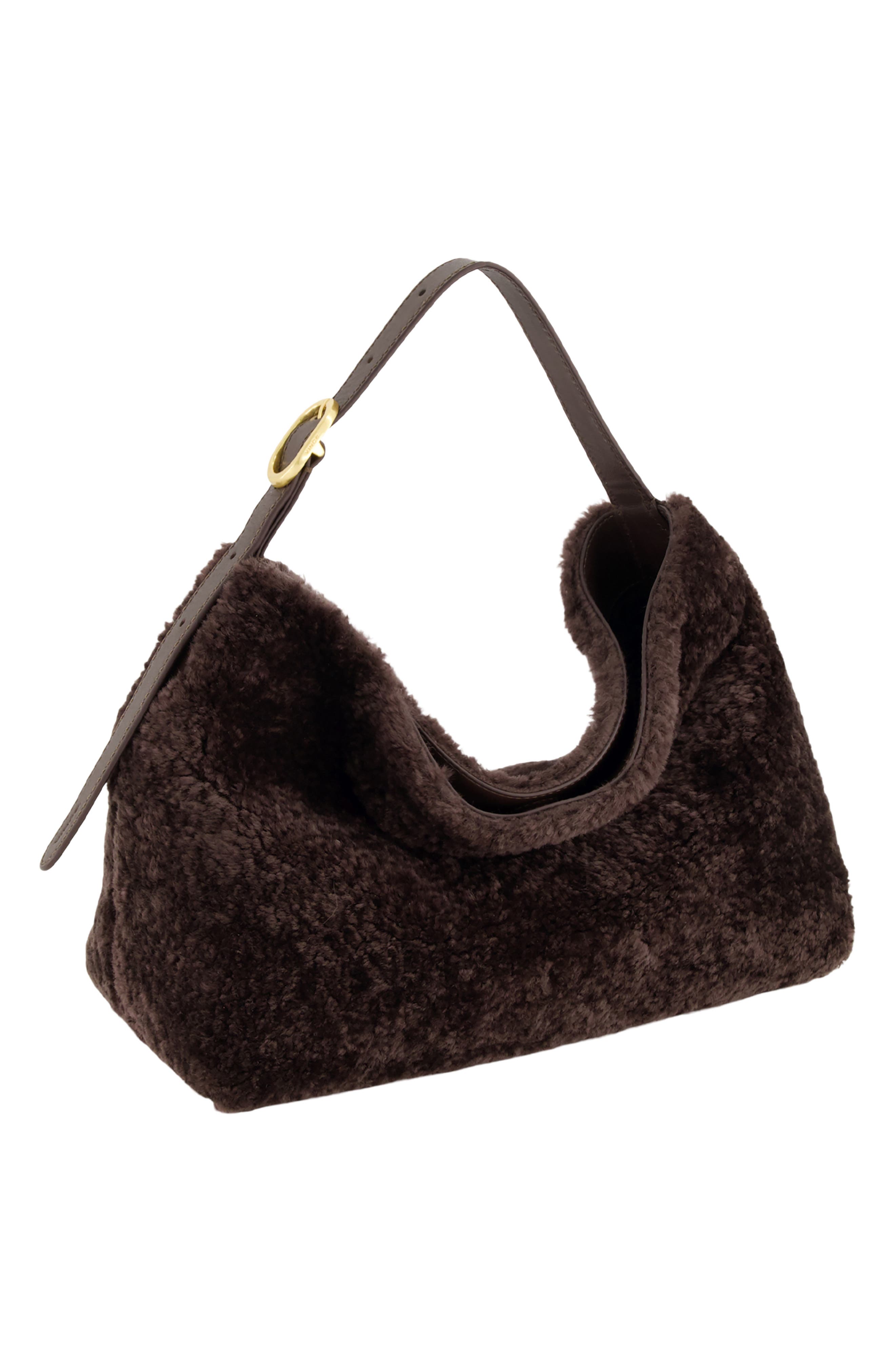 Vivian Small Shearling Hobo Bag, Alternate, color, SMOKED TRUFFLE