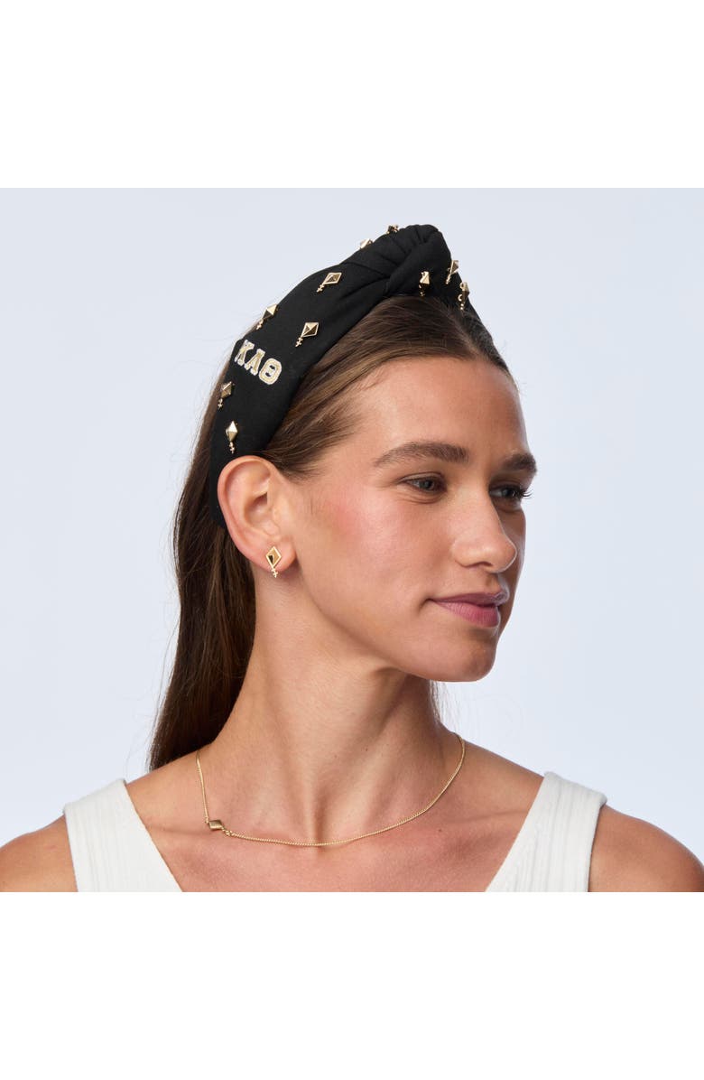 Lele Sadoughi Kappa Alpha Theta Knotted Headband, Alternate, color, Jet 001