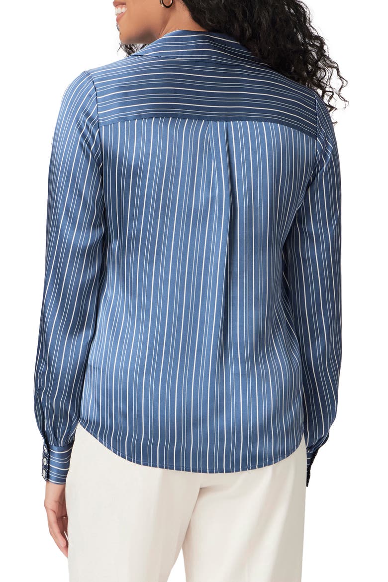 Capriana Long Sleeve Silk Shirt, Alternate, color, NAVY MULTI