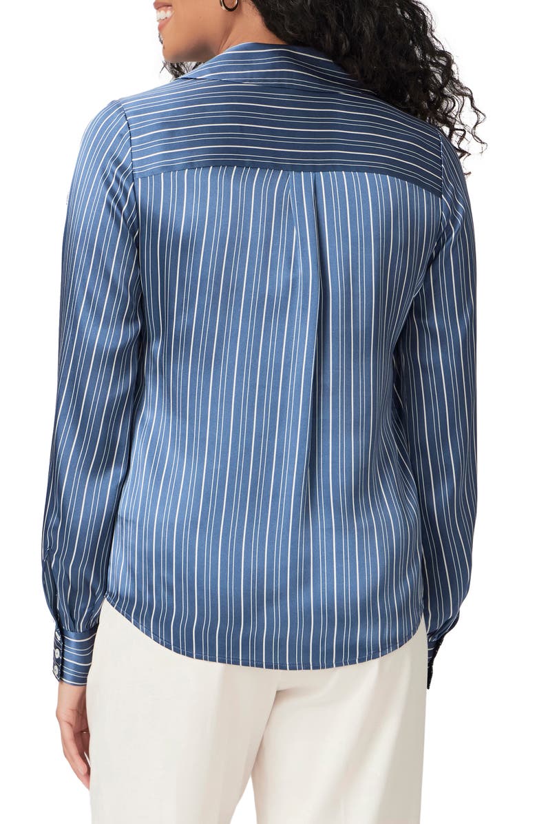 PAIGE Capriana Long Sleeve Silk Shirt, Alternate, color, Navy Multi