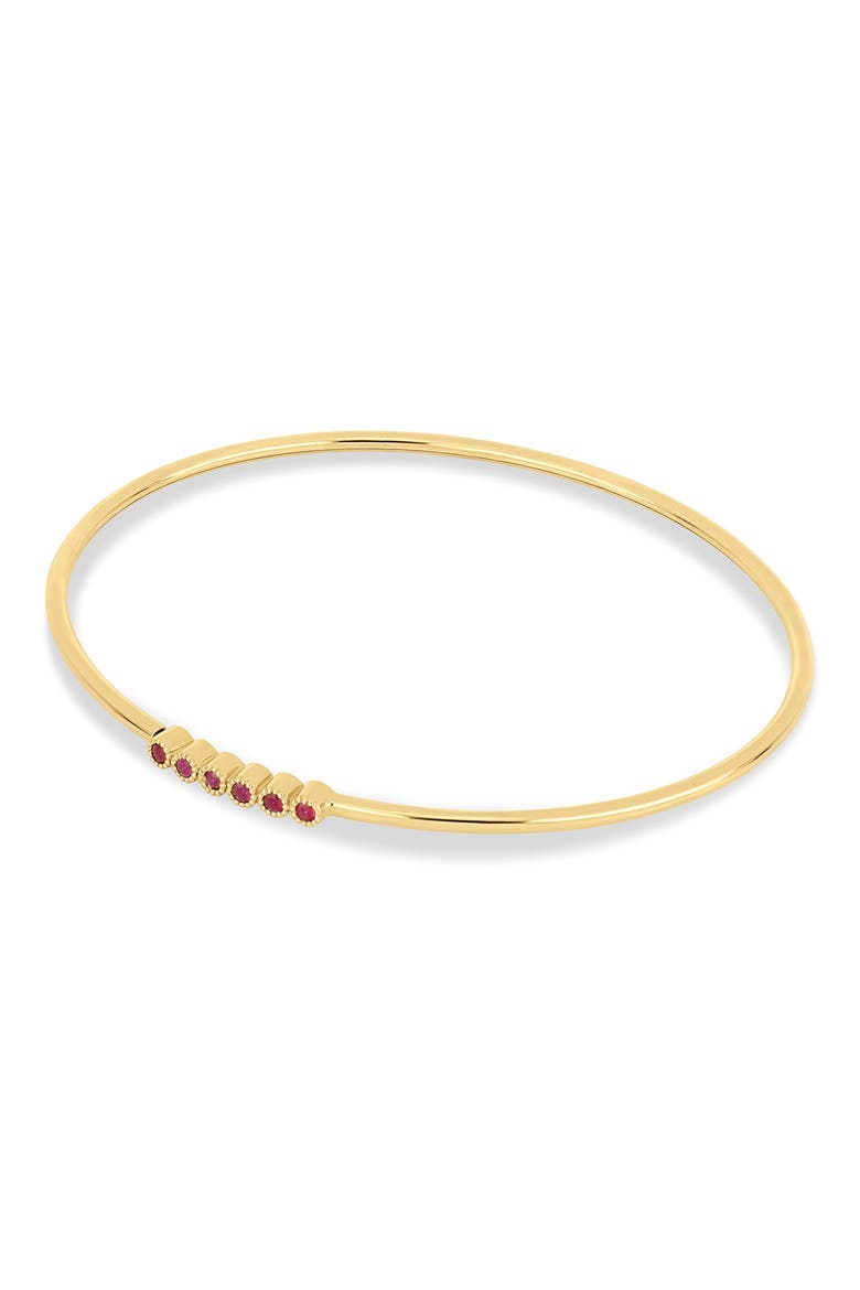 18K Gold El Mar Gemstone Bangle Bracelet (Online Trunk Show), Alternate, color, 18K YELLOW GOLD/ RUBY