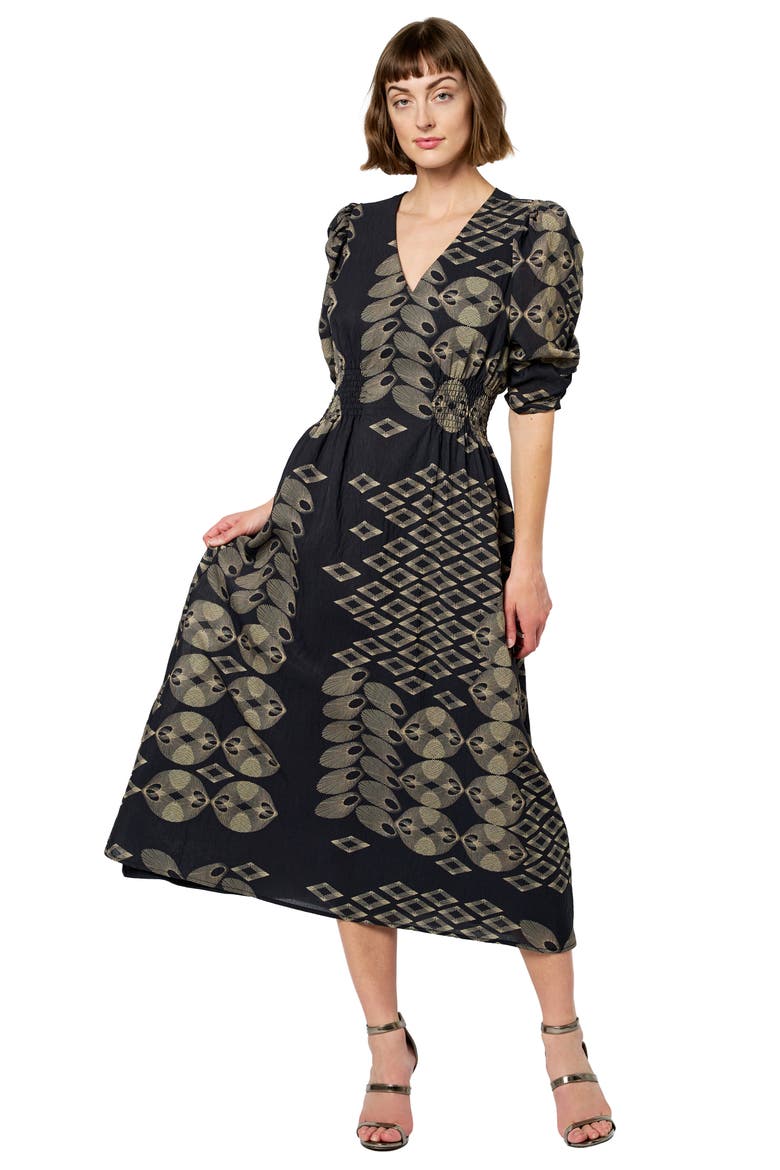 Biarritz Abstract Mixed Print Dress, Alternate, color, BLACK MULTI