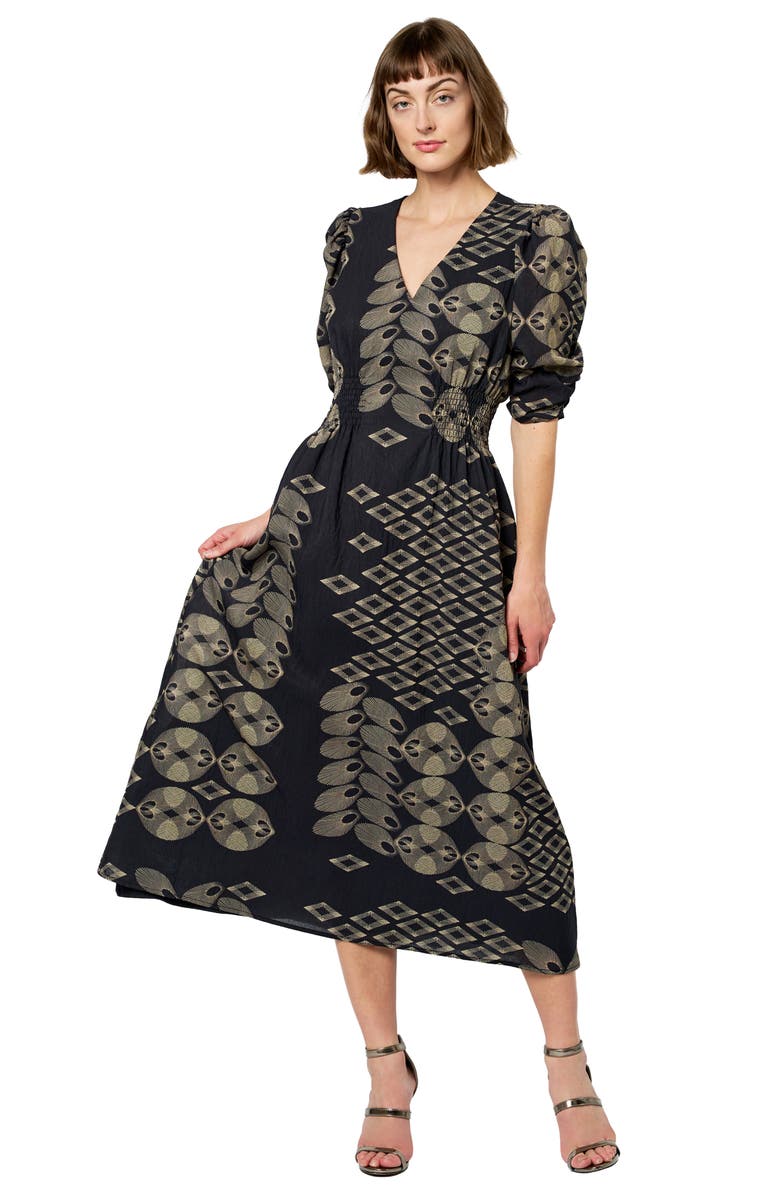 CIEBON Biarritz Abstract Mixed Print Dress, Alternate, color, Black Multi