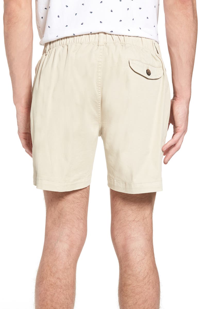 Vintage 1946 Snappers Elastic Waist 5.5 Inch Stretch Shorts, Alternate, color, Stone