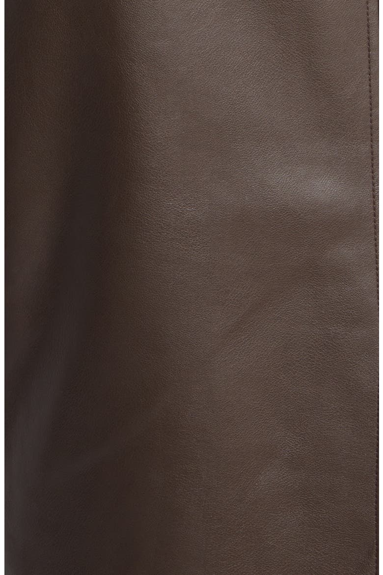 Fabiana Faux Leather Midi Dress, Alternate, color, ESPRESSO