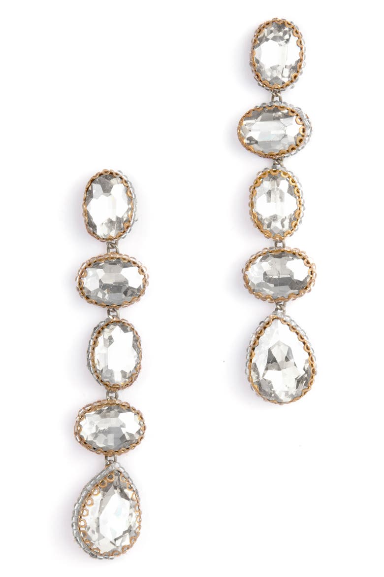 Tyra Drop Earrings, Main, color, SILVER