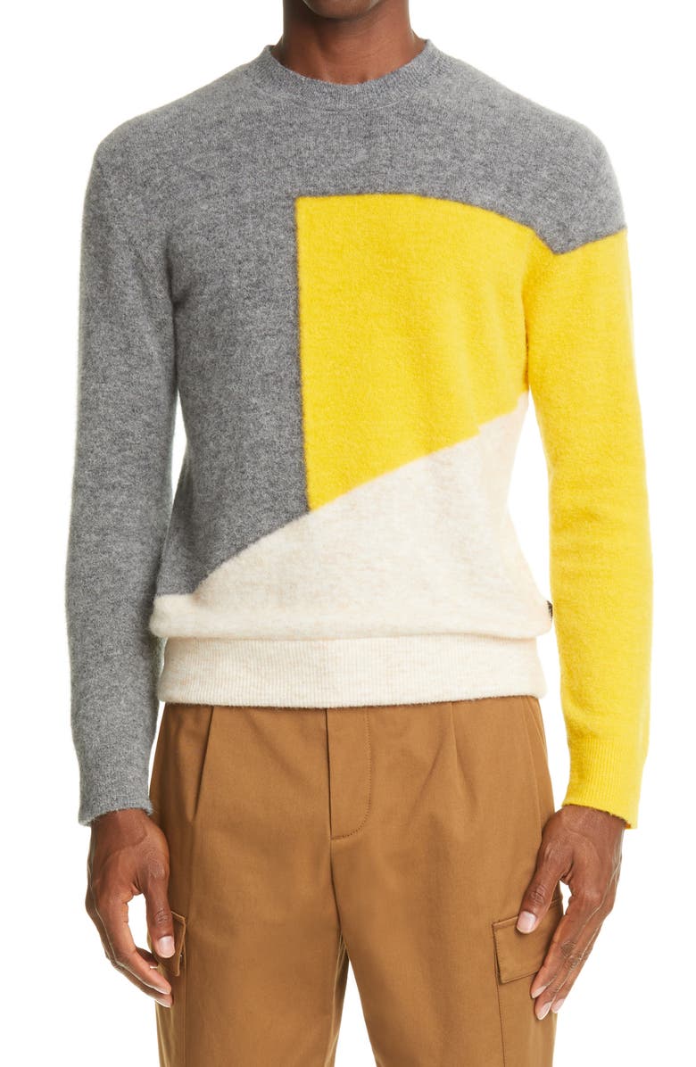 Z Zegna Colorblock Crewneck Sweater, Main, color,