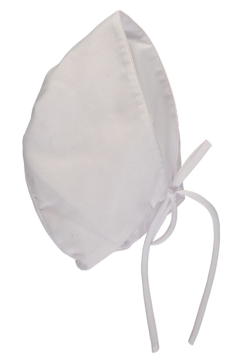 Smocked Christening Bodysuit & Bonnet Set, Alternate, color, WHITE