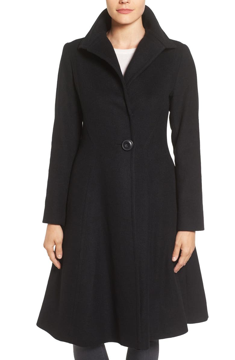 Vera Wang Isabella Skirted Wool Blend Coat, Main, color, 
