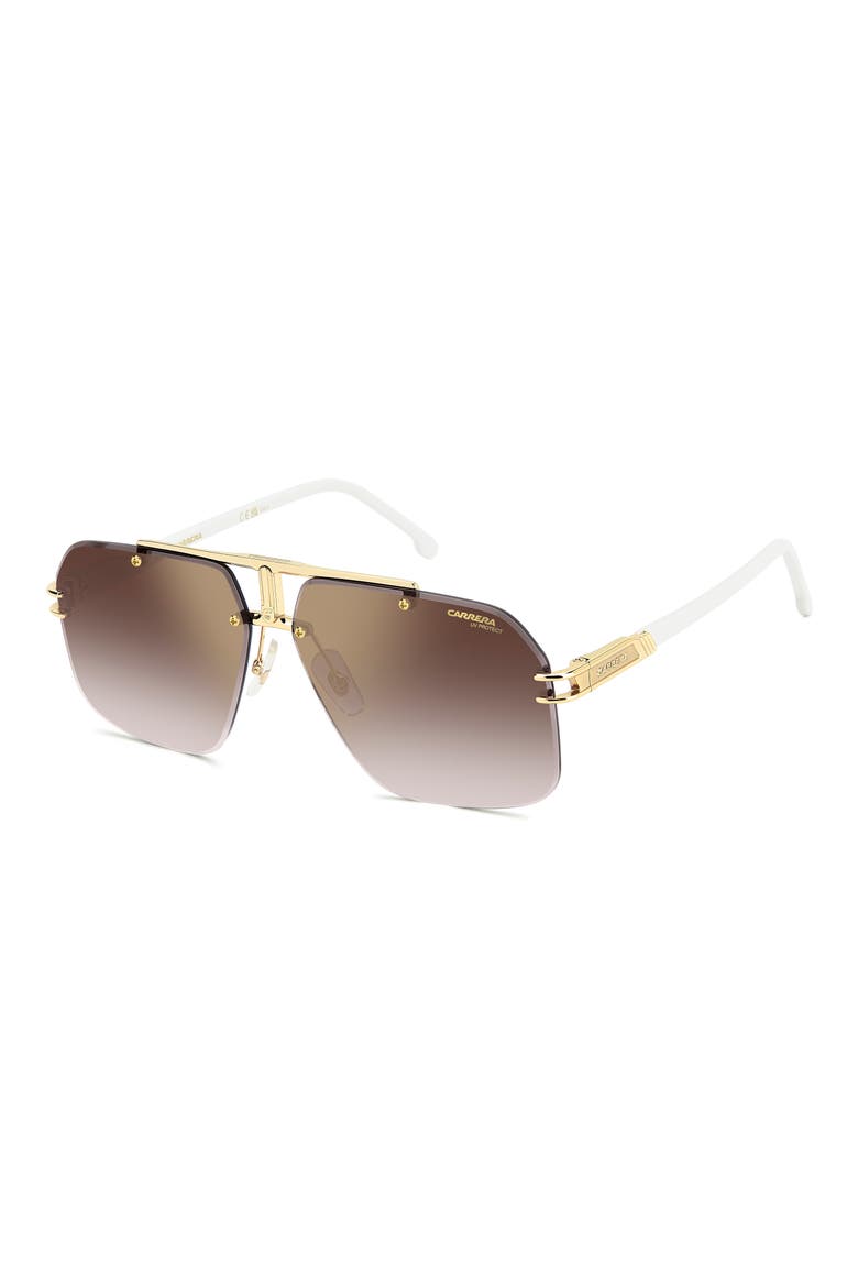 Carrera 63mm Oversize Gradient Square Sunglasses, Alternate, color, GOLD IVORY / GOLD BURGUNDY