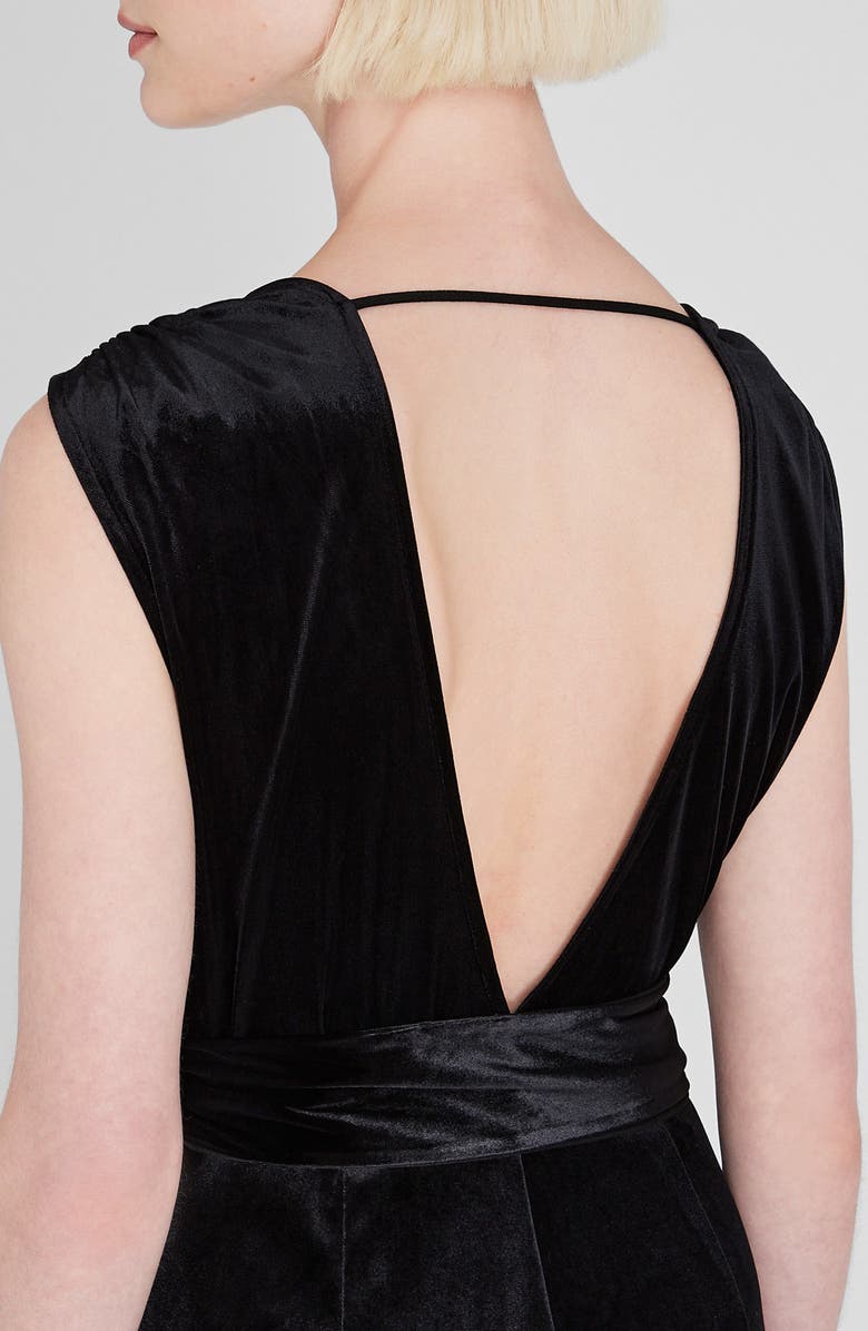 Club Monaco Boat Neck Sleeveless Velvet Top, Alternate, color, 