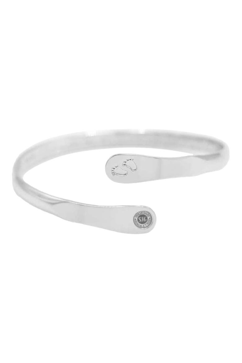 Baby Bracelets Engraved The littlest feet makes the biggest footprint in your heart, Alternate, color, Silver