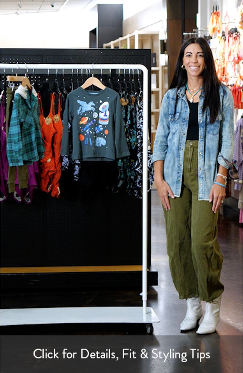 Kids' Space Long Sleeve Cotton Graphic T-Shirt, sales video thumbnail