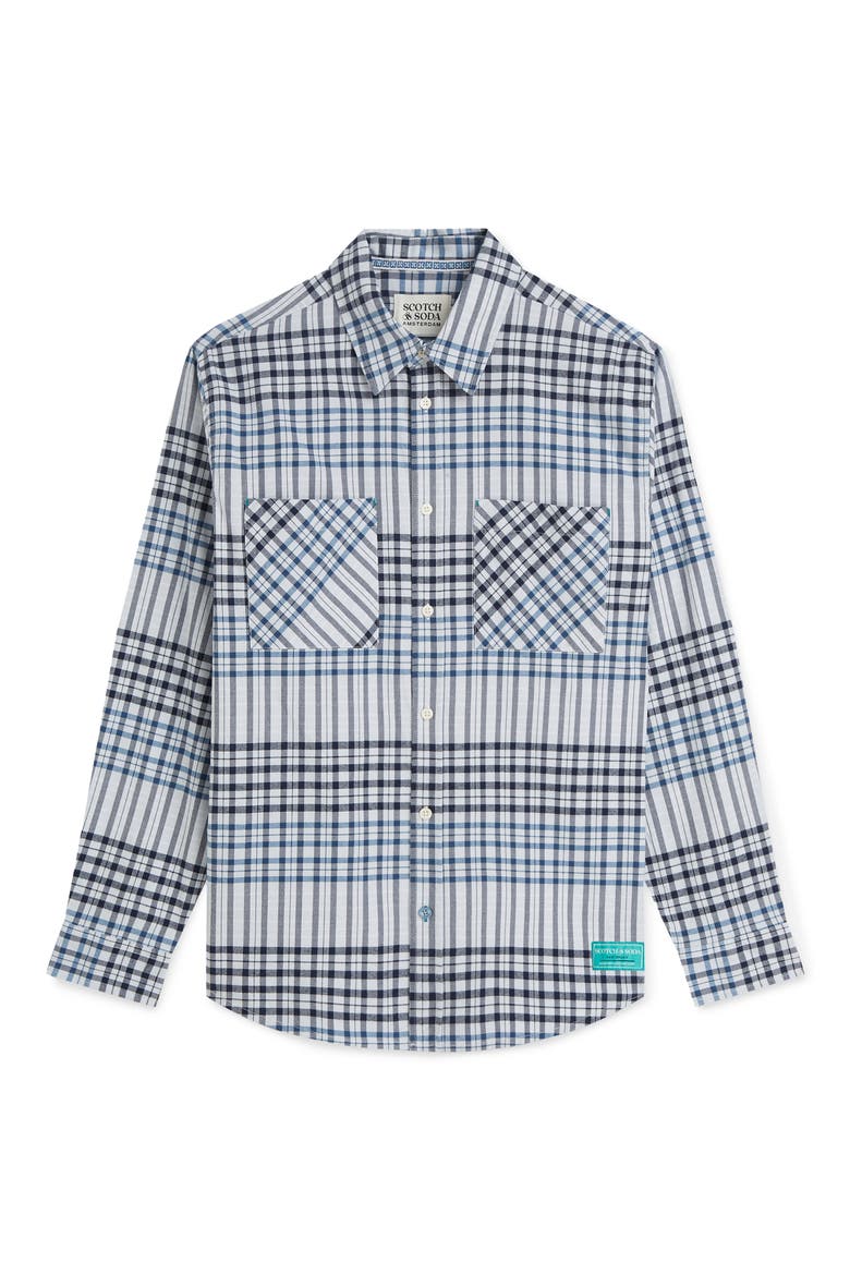 Relaxed Fit Checked Flannel Shirt, Alternate, color, GREY DAWN CHECK