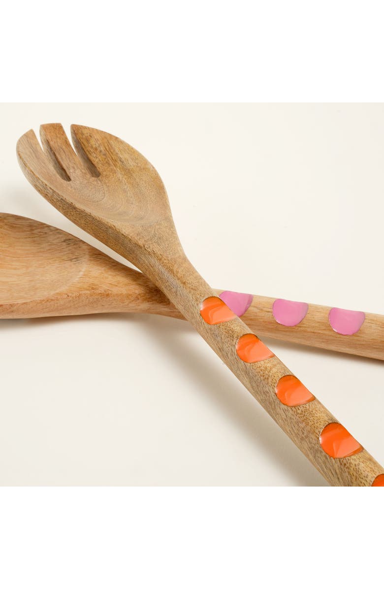 Zsa Zsa Zsu Lakri Pointed Mango Tree Salad Spoon Set Of 2, Alternate, color, Brown