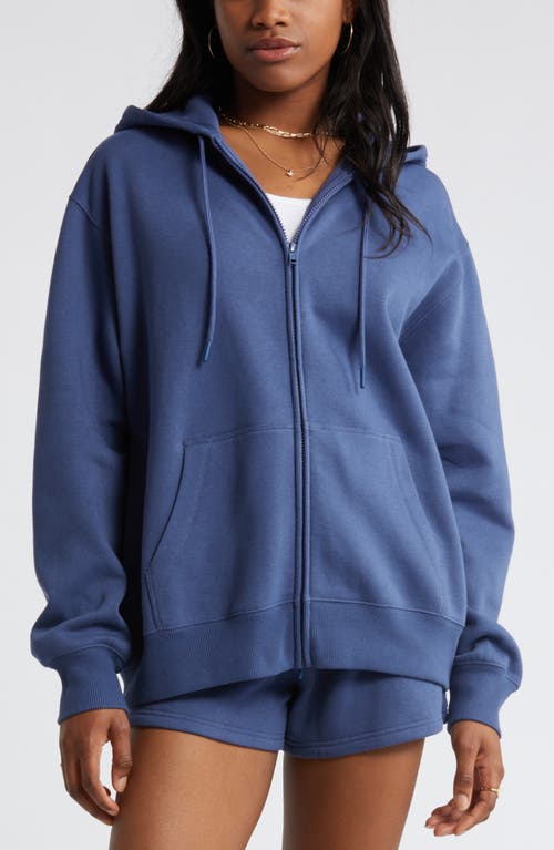 Bp. Oversize Zip Fleece Hoodie In Blue
