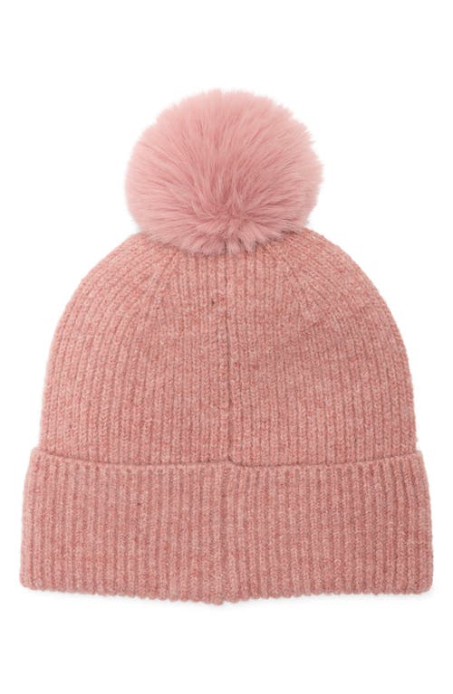 Bcbg Studded Faux Fur Pompom Beanie In Pink