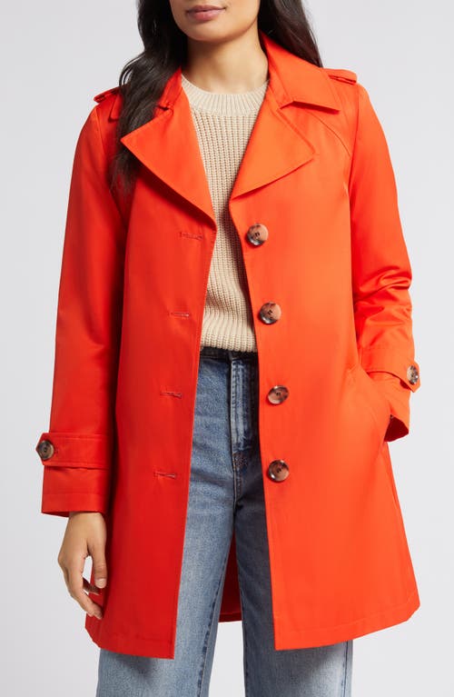 Sam Edelman Water Repellent Cotton Blend Trench Coat In Orange