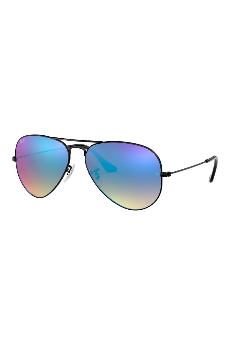 55mm Mirrored Phantos Sunglasses, Alternate, color, BLACK BLUE