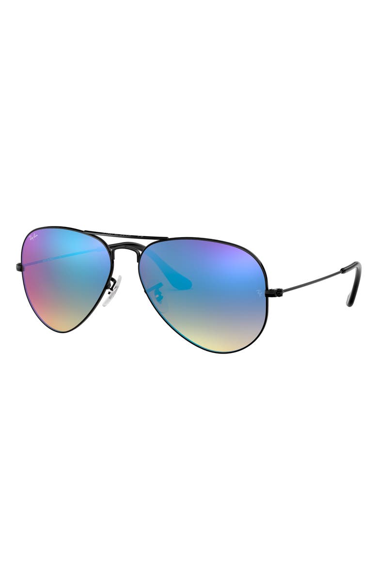 Ray-Ban 55mm Mirrored Phantos Sunglasses, Alternate, color, Black Blue