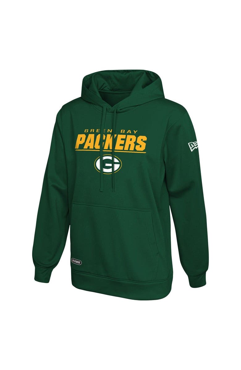 New Era Men's New Era Green Green Bay Packers Combine Authentic Stated Logo Pullover Hoodie, Main, color, 
