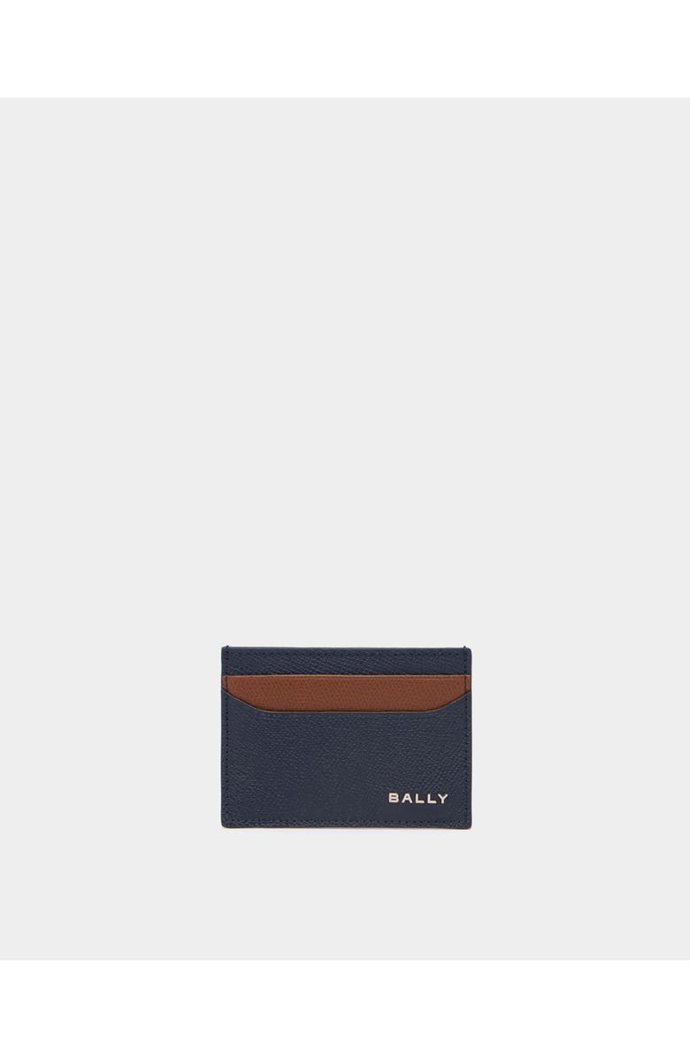 Bally Essential Card Holder in Leather, Main, color, Blue