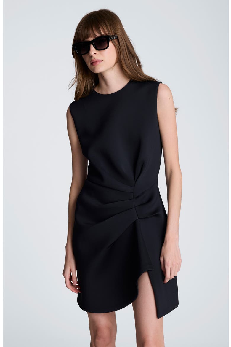 Drape Pleated Sleeveless Dress, Alternate, color, BLACK