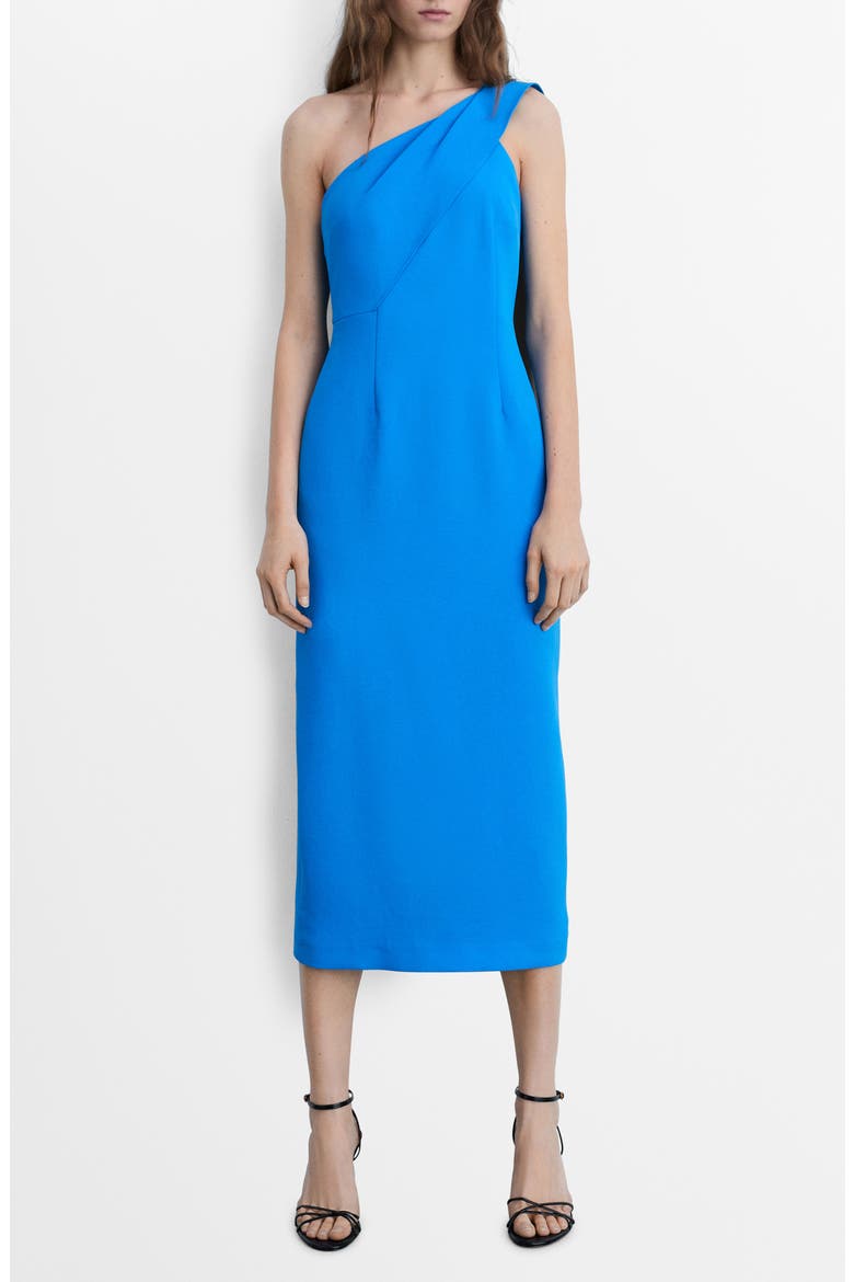 One-Shoulder Sheath Dress, Main, color, BLUE
