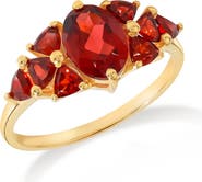 YS GEMS Graduated Garnet Ring