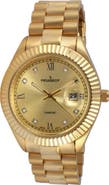 Peugeot Luxury Fluted Bezel, Genuine Diamond Bracelet Watch - 40MM