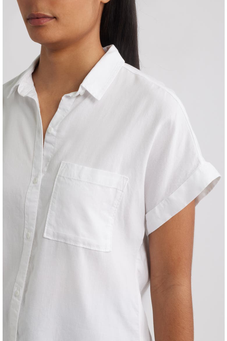 Short Sleeve Button-Up Shirt, Alternate, color, WHITE