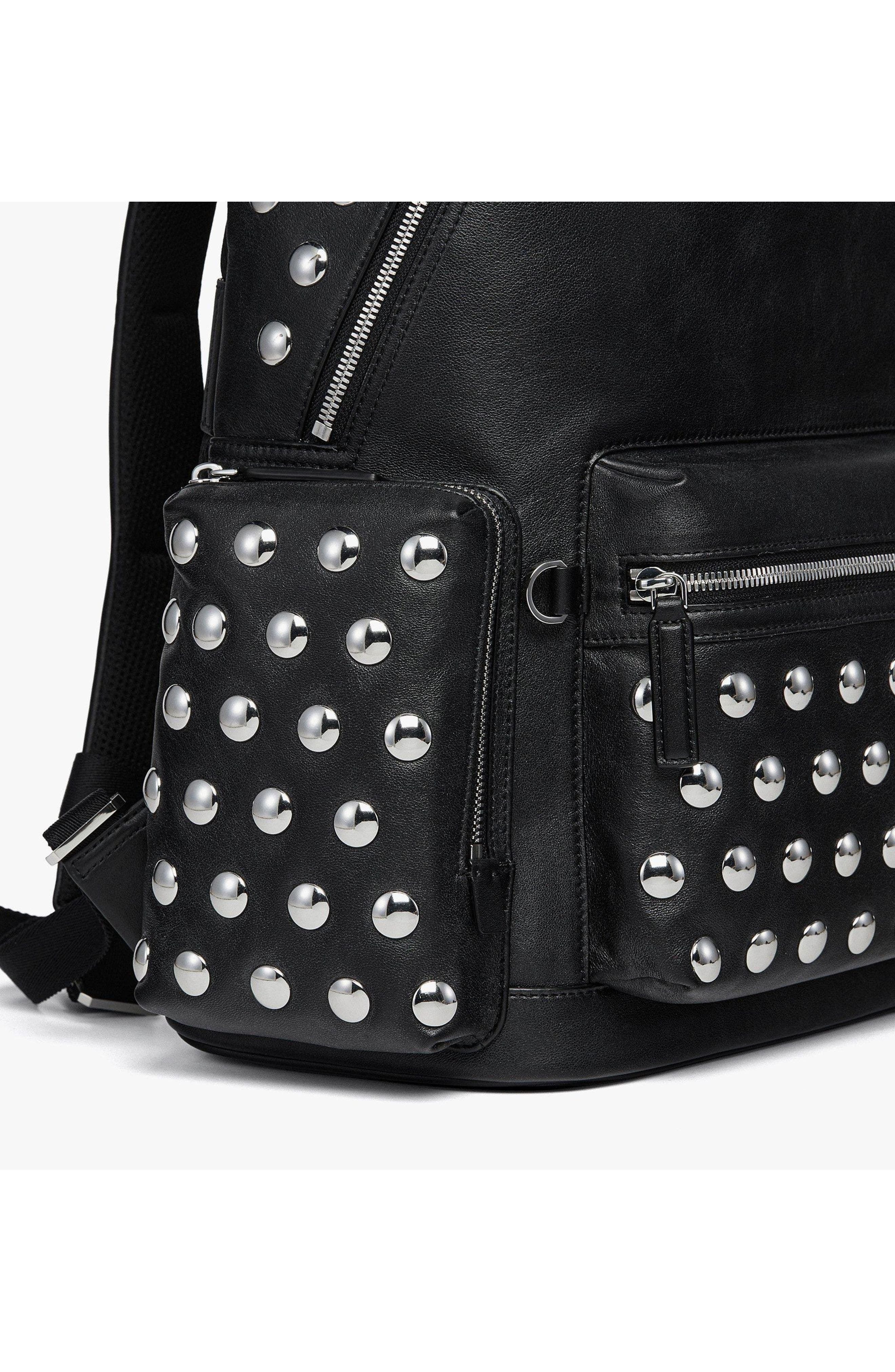 MCM Medium Stark Backpack in Galactic Gala Lamb Leather, Alternate, color, Black