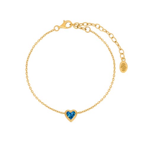 Calming Vibrations Lab Blue Opal Heart Gold Bracelet